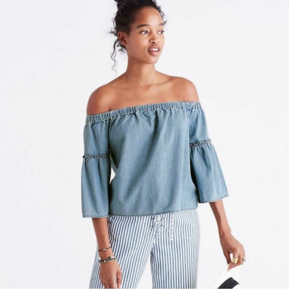 Madewell Azalea Off-Shoulder Denim Top